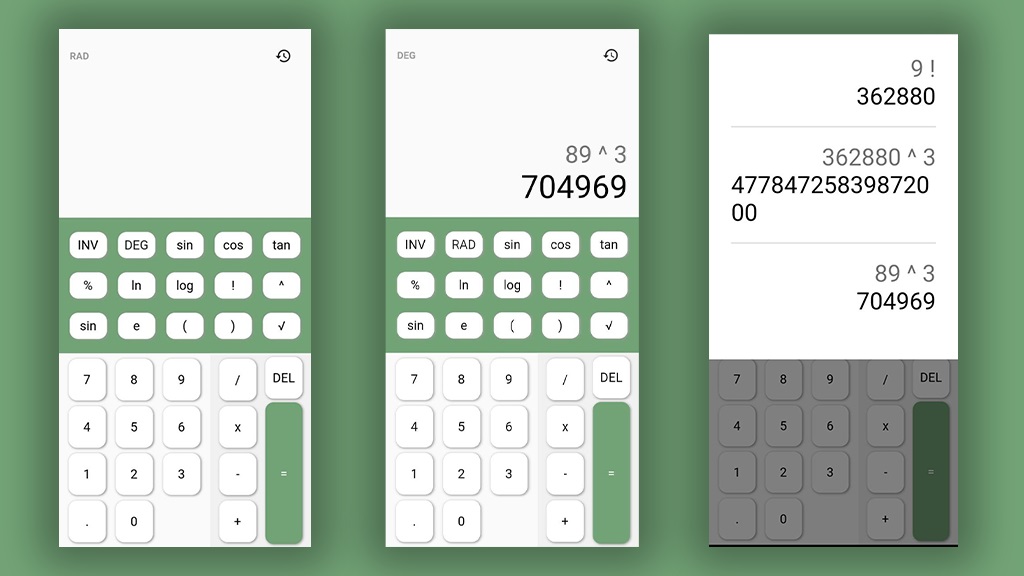 Screens of Calculator