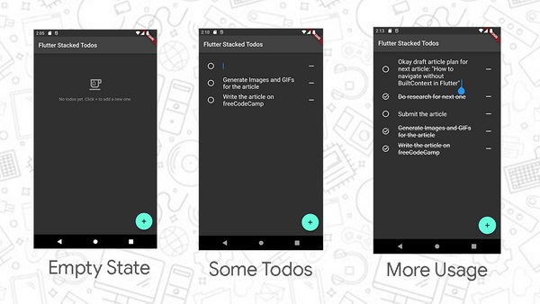 Screenshots of the Todo App