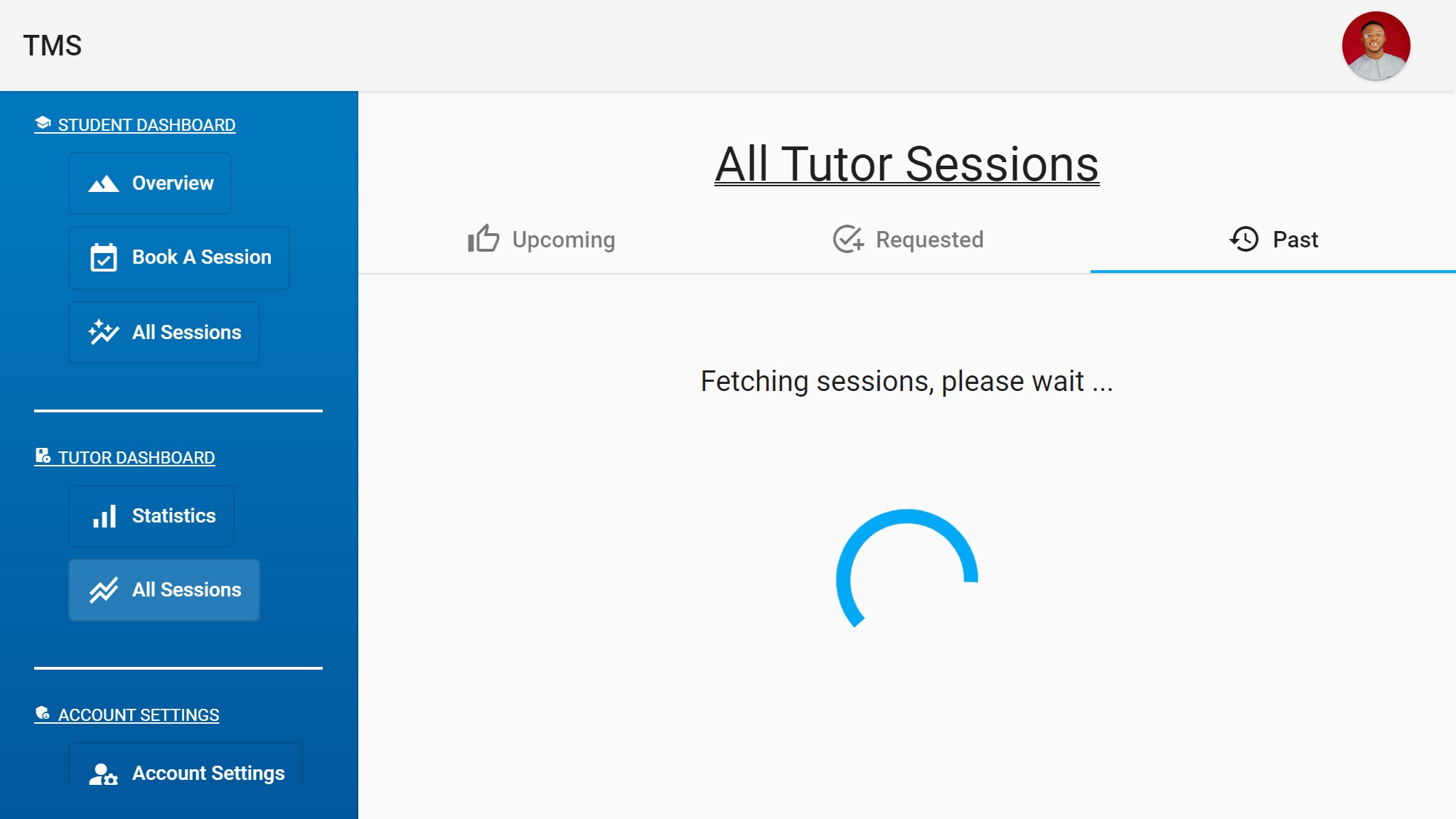 Screenshot of TMS
